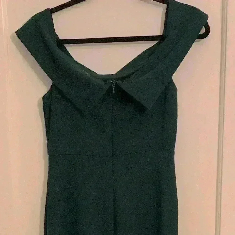 Lulus Aveline Forest Green Off-the-Shoulder Maxi Dress, Womens Size Medium - Picture 12 of 16
